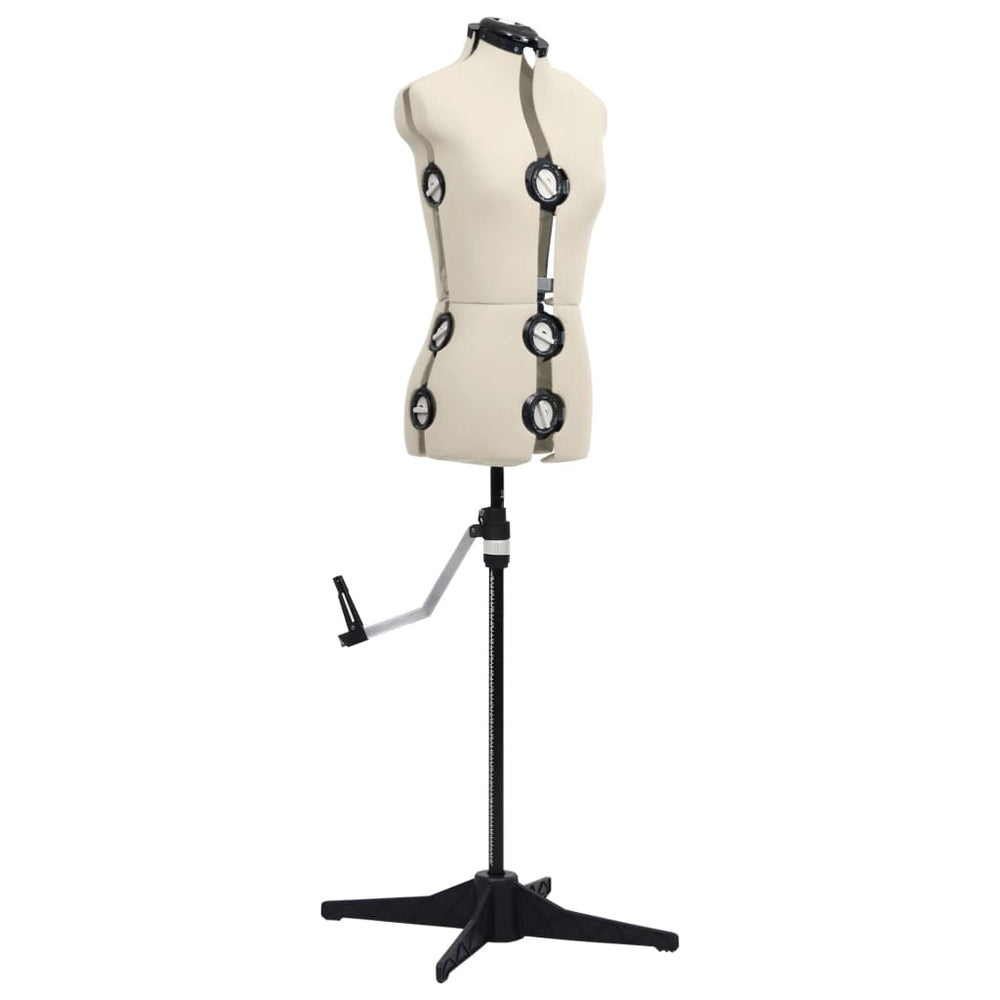 vidaXL Dressmaking Dummy Adjustable Female Cream S Size 33-40
