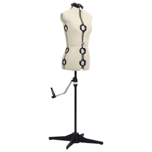 vidaXL Dressmaking Dummy Adjustable Female Cream S Size 33-40