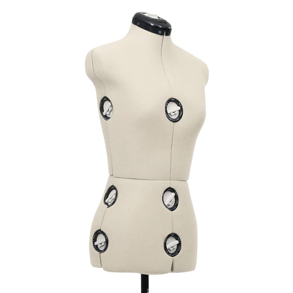 vidaXL Dressmaking Dummy Adjustable Female Cream S Size 33-40