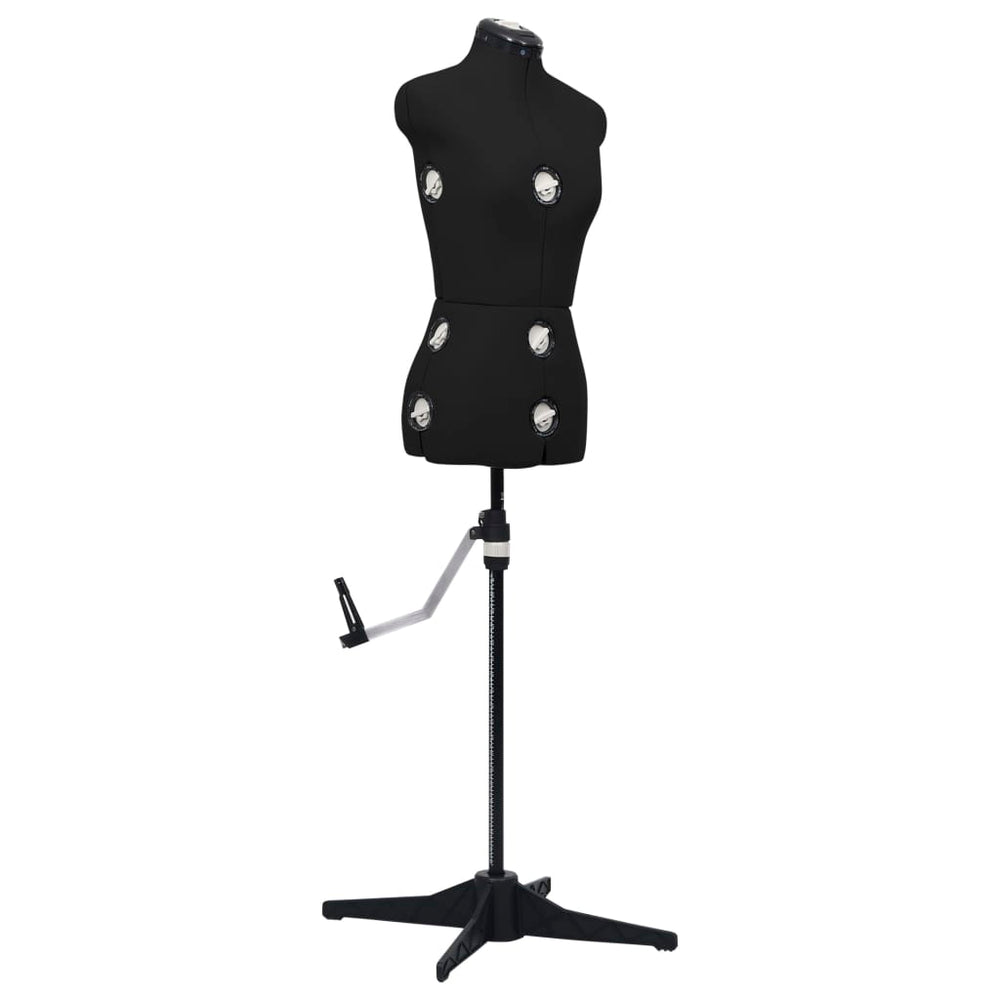 vidaXL Dressmaking Dummy Adjustable Female Black S Size 33-40