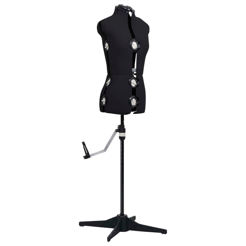 vidaXL Dressmaking Dummy Adjustable Female Black S Size 33-40