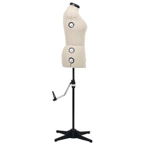 vidaXL Mannequin Adjustable Female Cream Size M 40-46