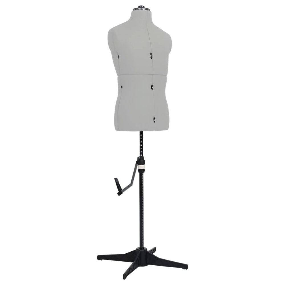 vidaXL Male Adjustable Dressmaking Dummy Grey Size 37-45