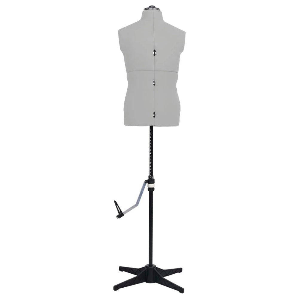 vidaXL Male Adjustable Dressmaking Dummy Grey Size 37-45