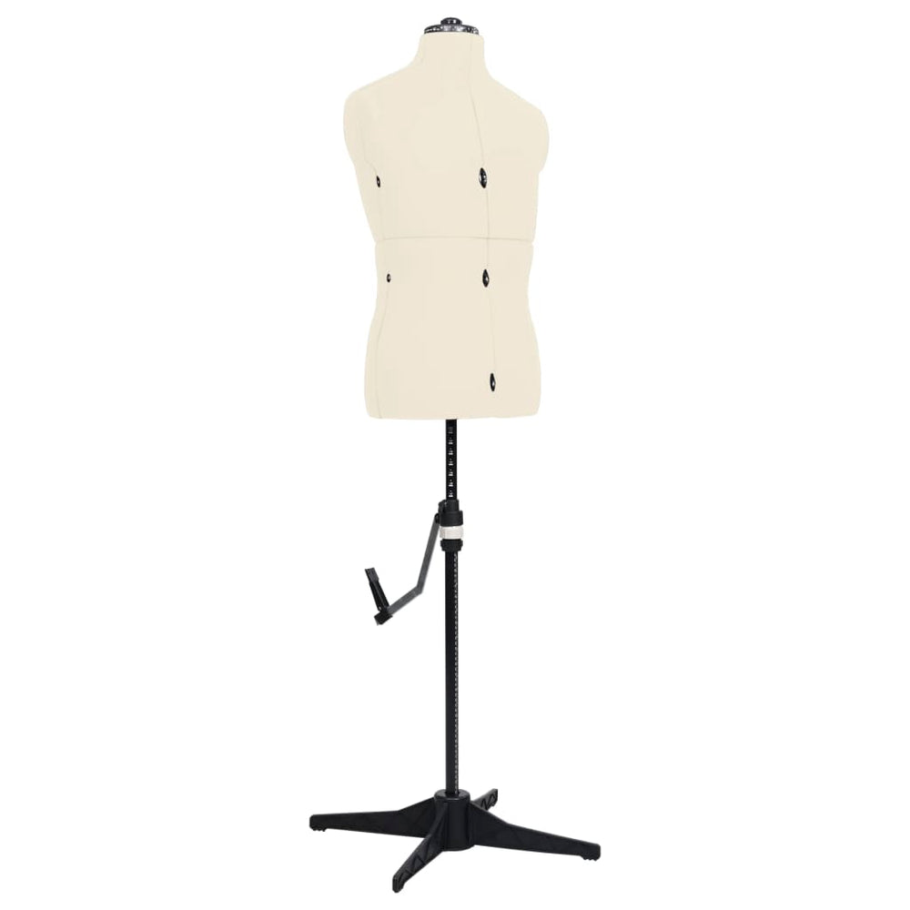 vidaXL Dressmaking Dummy Adjustable Male Cream Size 37-45