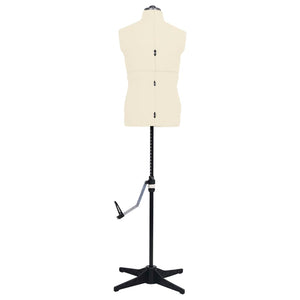 vidaXL Dressmaking Dummy Adjustable Male Cream Size 37-45