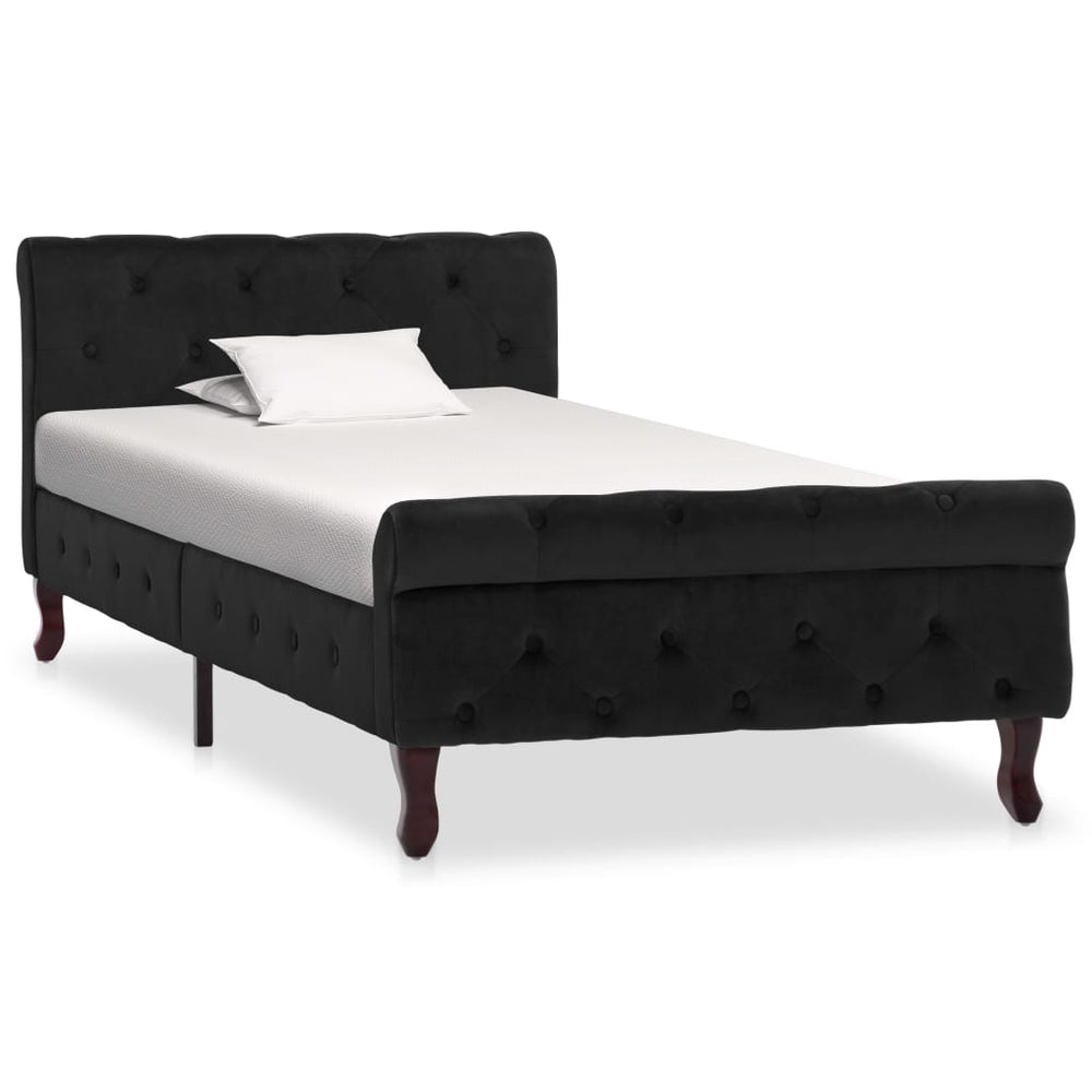 vidaXL Bed Frame Black Velvet 90 x 200 cm