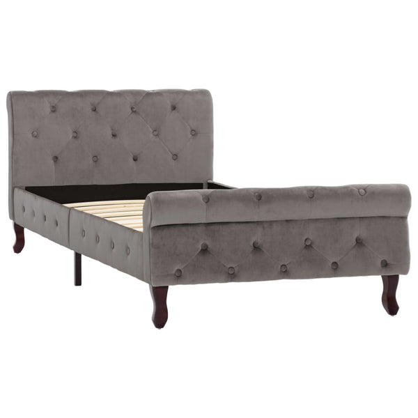 vidaXL Bed Frame Grey Velvet 90 x 200 cm