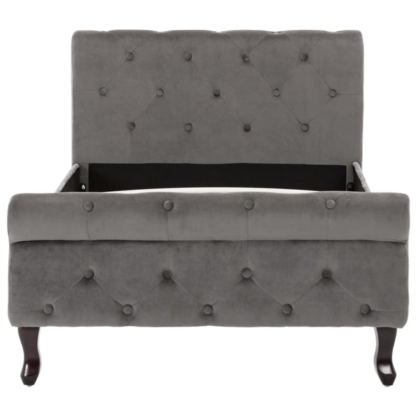 vidaXL Bed Frame Grey Velvet 90 x 200 cm