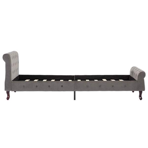 vidaXL Bed Frame Grey Velvet 90 x 200 cm