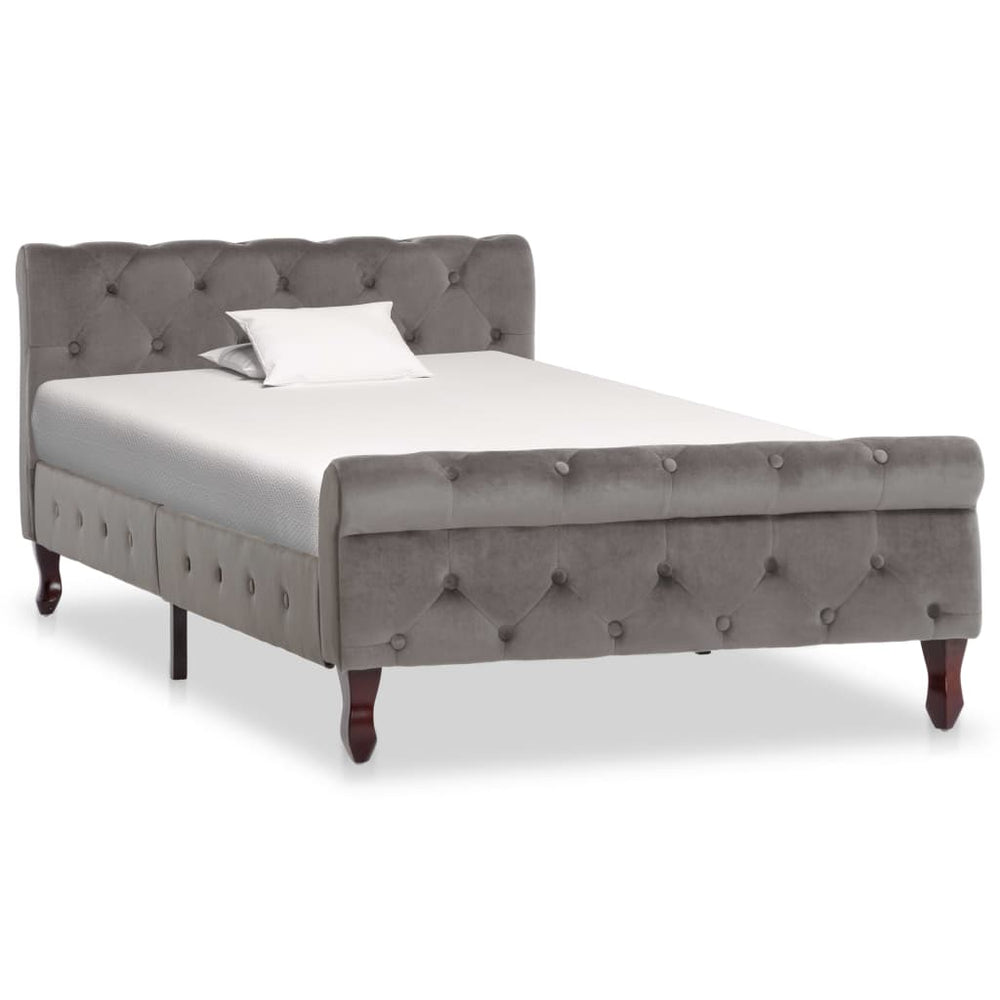 vidaXL Bed Frame Gray Velvet 100 x 200 cm