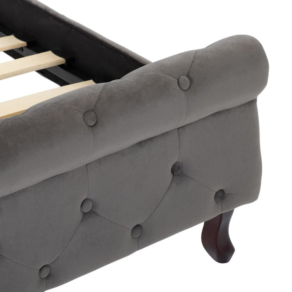 vidaXL Bed Frame Gray Velvet 140 x 200 cm