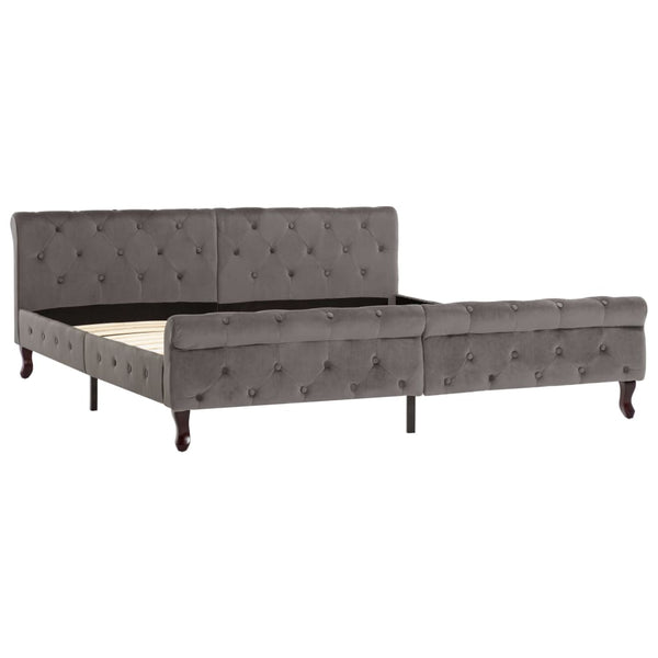 vidaXL Bed Frame Grey Velvet 180 x 200 cm