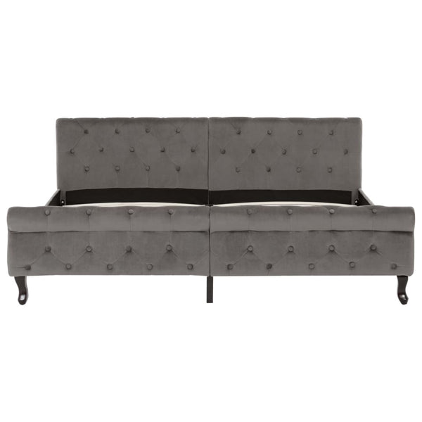 vidaXL Bed Frame Grey Velvet 180 x 200 cm