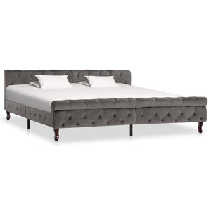 vidaXL Bed Frame Grey Velvet 200x200 cm