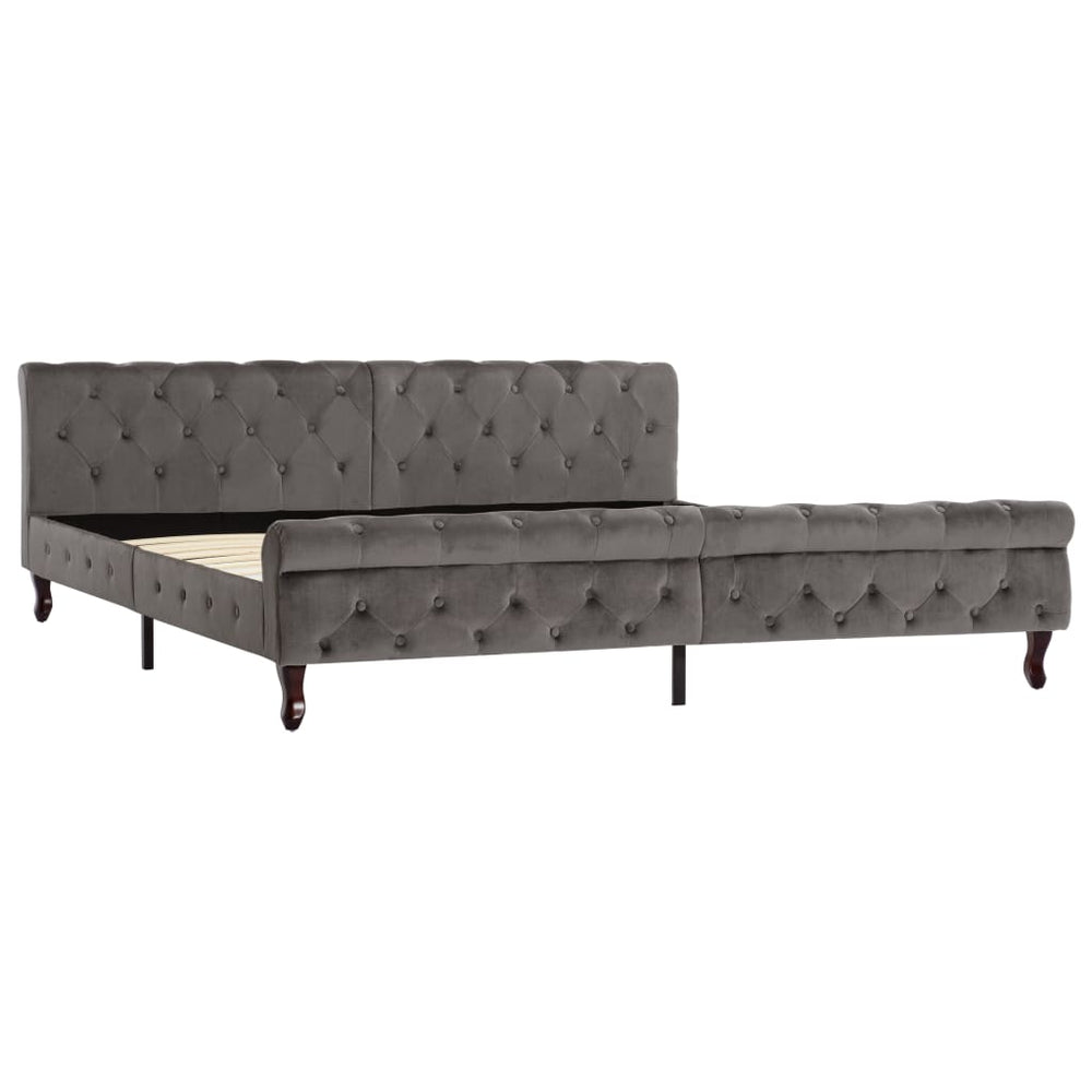 vidaXL Bed Frame Grey Velvet 200x200 cm