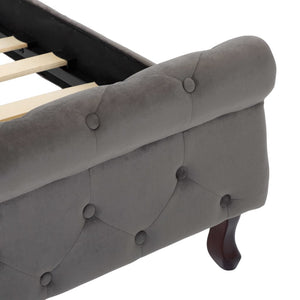 vidaXL Bed Frame Grey Velvet 200x200 cm