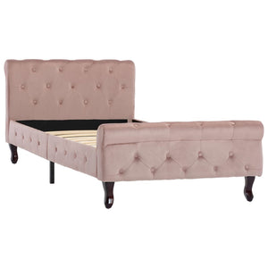 vidaXL Bed Frame Pink Velvet 90x200 cm