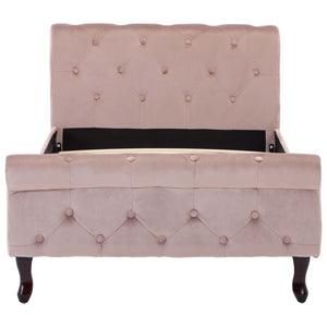 vidaXL Bed Frame Pink Velvet 90x200 cm