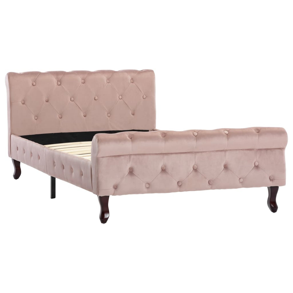 vidaXL Bed Frame Pink Velvet 100 x 200 cm