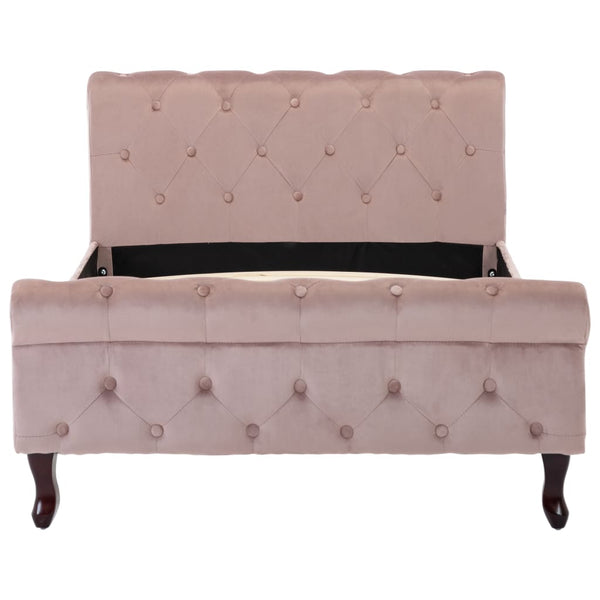vidaXL Bed Frame Pink Velvet 100 x 200 cm