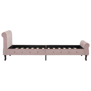 vidaXL Bed Frame Pink Velvet 100 x 200 cm