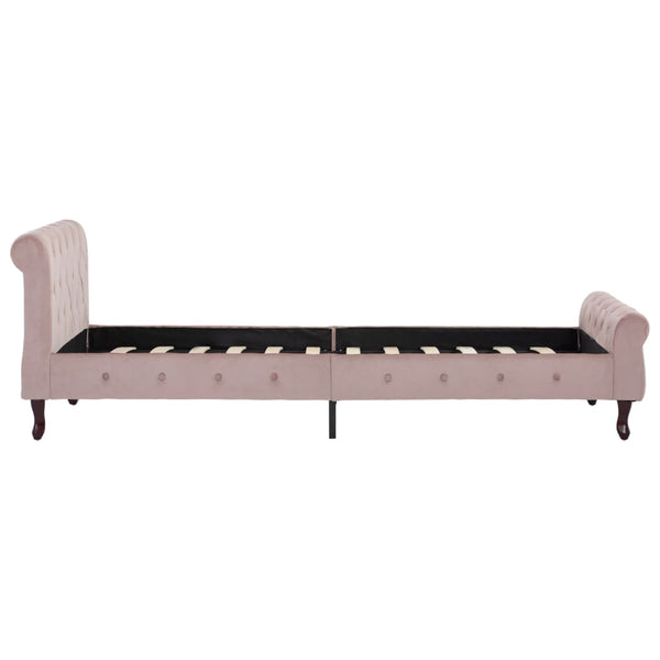 vidaXL Bed Frame Pink Velvet 100 x 200 cm