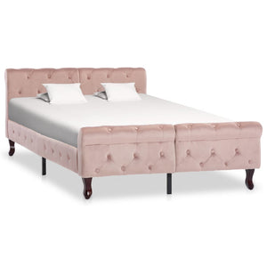 vidaXL Bed Frame Pink Velvet 120x200 cm