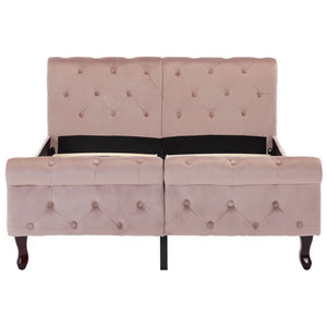 vidaXL Bed Frame Pink Velvet 120x200 cm