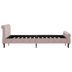 vidaXL Bed Frame Pink Velvet 120x200 cm