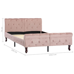vidaXL Bed Frame Pink Velvet 120x200 cm