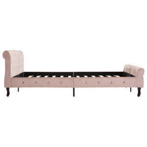 vidaXL Bed Frame Pink Velvet 160x200 cm