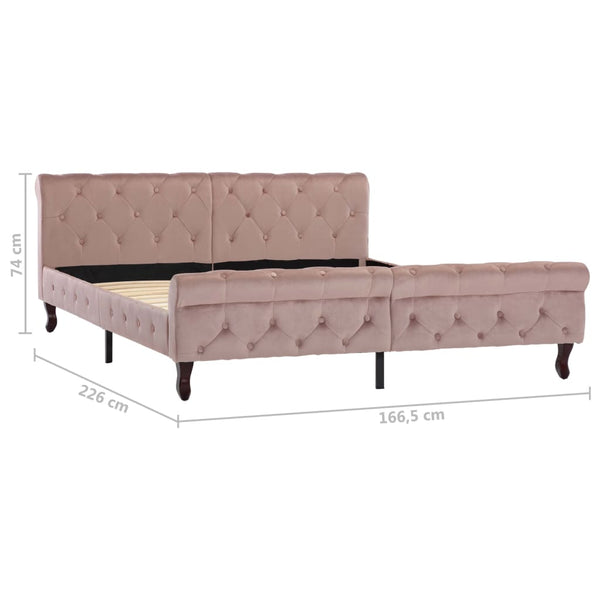 vidaXL Bed Frame Pink Velvet 160x200 cm