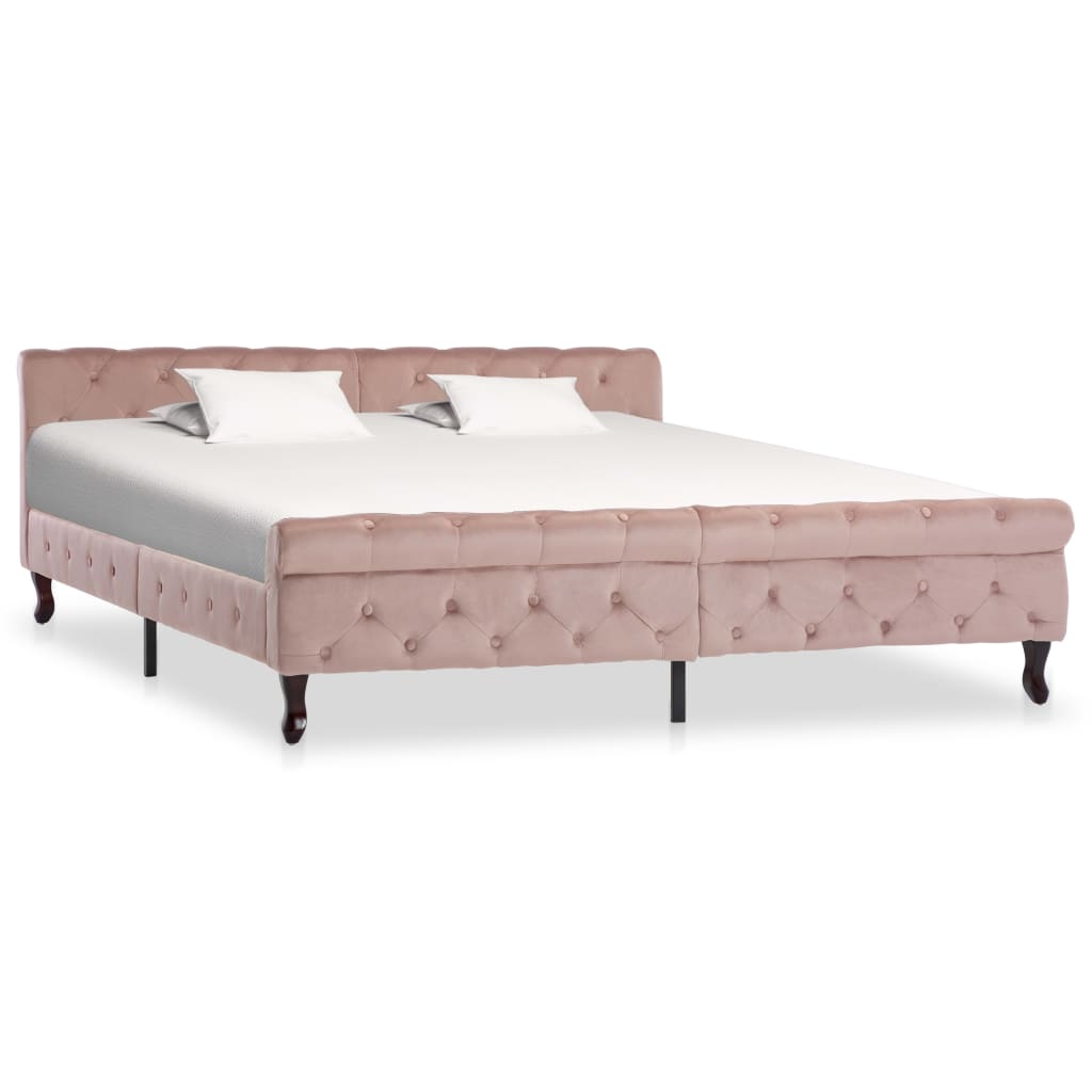 vidaXL Bed Frame Pink Velvet 180x200 cm