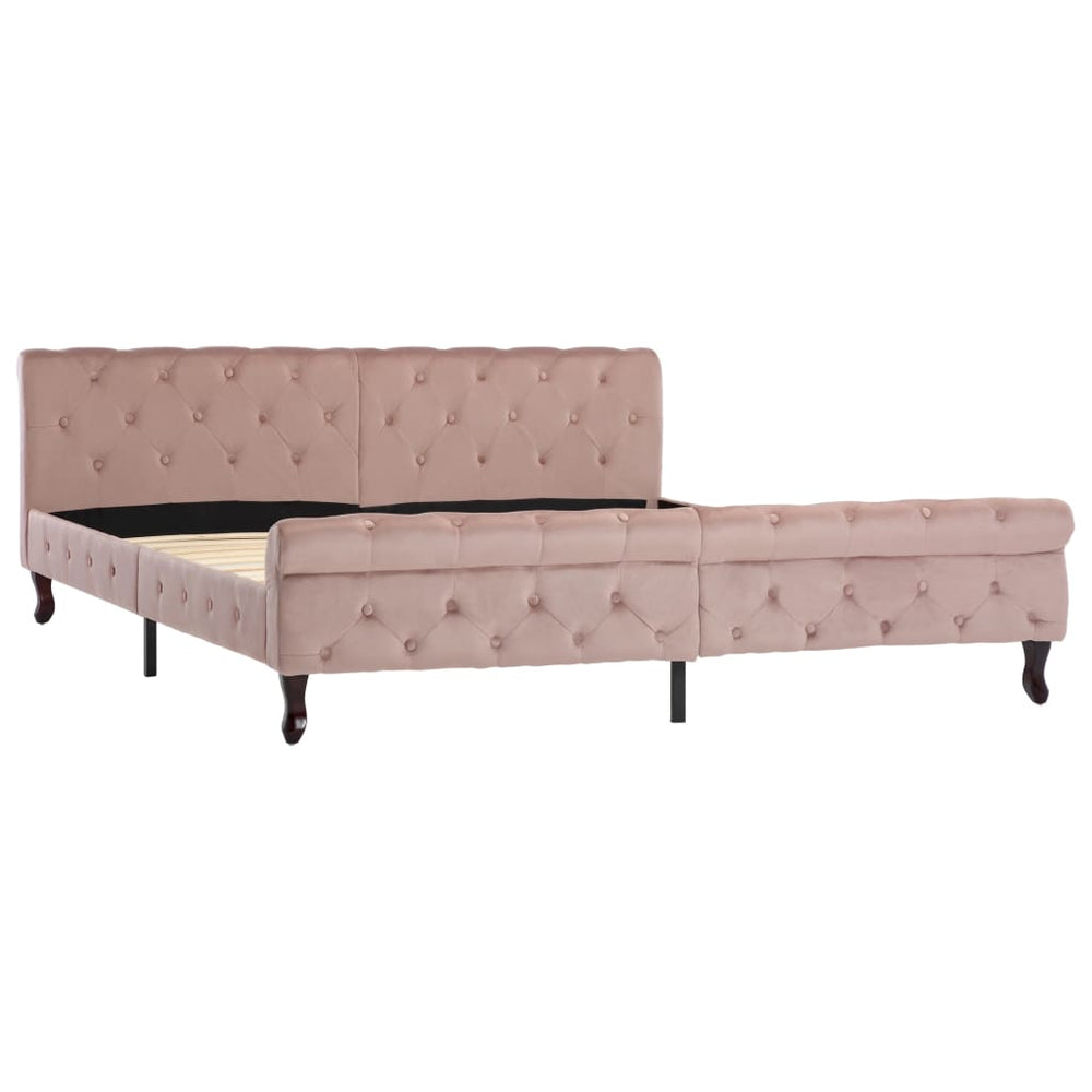 vidaXL Bed Frame Pink Velvet 180x200 cm