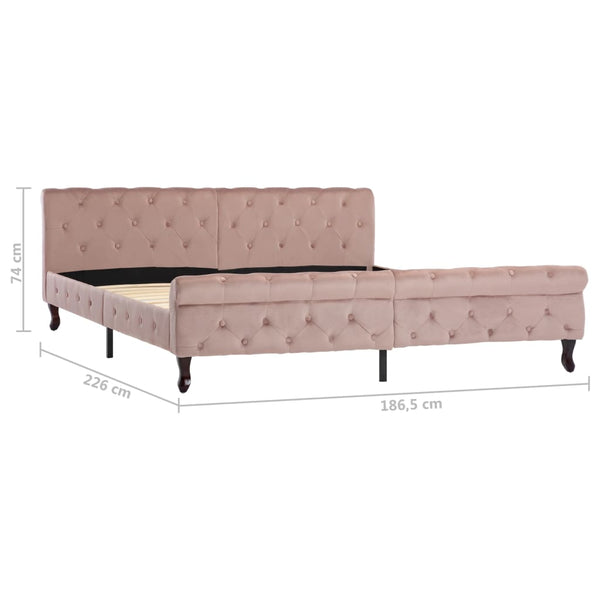 vidaXL Bed Frame Pink Velvet 180x200 cm