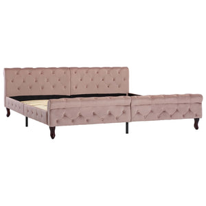 vidaXL Bed Frame Pink Velvet 200 x 200 cm