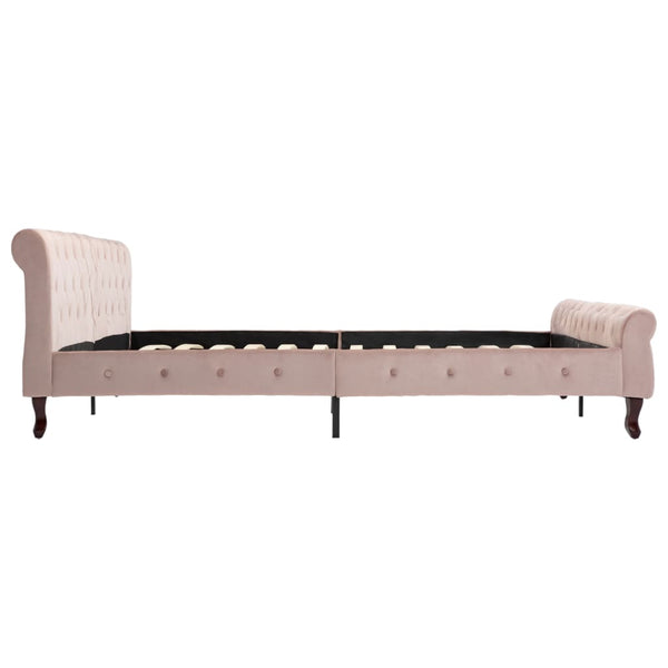 vidaXL Bed Frame Pink Velvet 200 x 200 cm