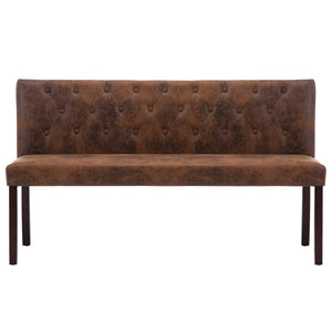 vidaXL Bench 148.5 cm Brown Suede Look