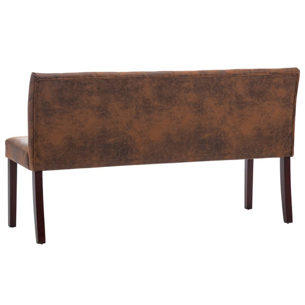 vidaXL Bench 148.5 cm Brown Suede Look