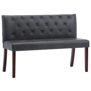 vidaXL Bench 120 cm Grey Suede Look