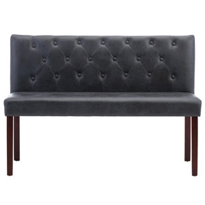 vidaXL Bench 120 cm Grey Suede Look