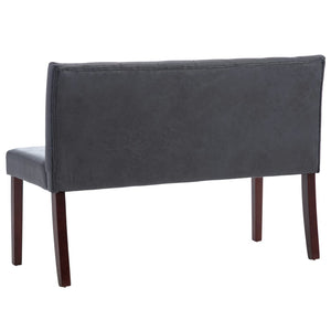 vidaXL Bench 120 cm Grey Suede Look