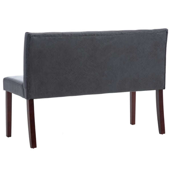 vidaXL Bench 120 cm Grey Suede Look