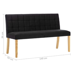 vidaXL Bench 140 cm Black Velvet