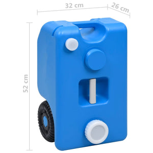 vidaXL Camping Water Tank with Wheels 25 L Blue