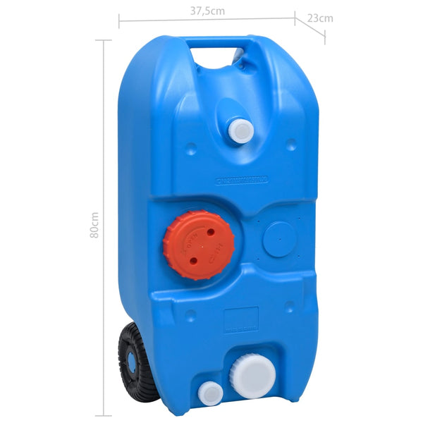vidaXL Camping Water Tank with Wheels 40 L Blue