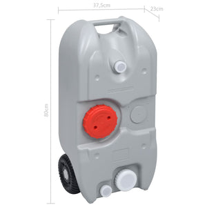 vidaXL Rolling Camping Water Tank 40 L Grey