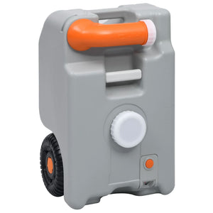 vidaXL Camping Water Tank with Wheels 25 L Grey