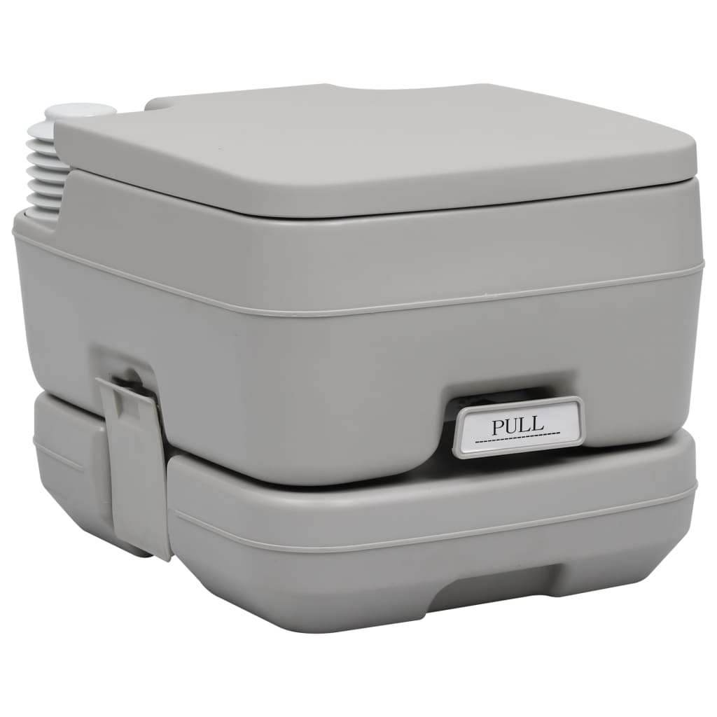 vidaXL Portable Camping Toilet Grey 10 + 10 L